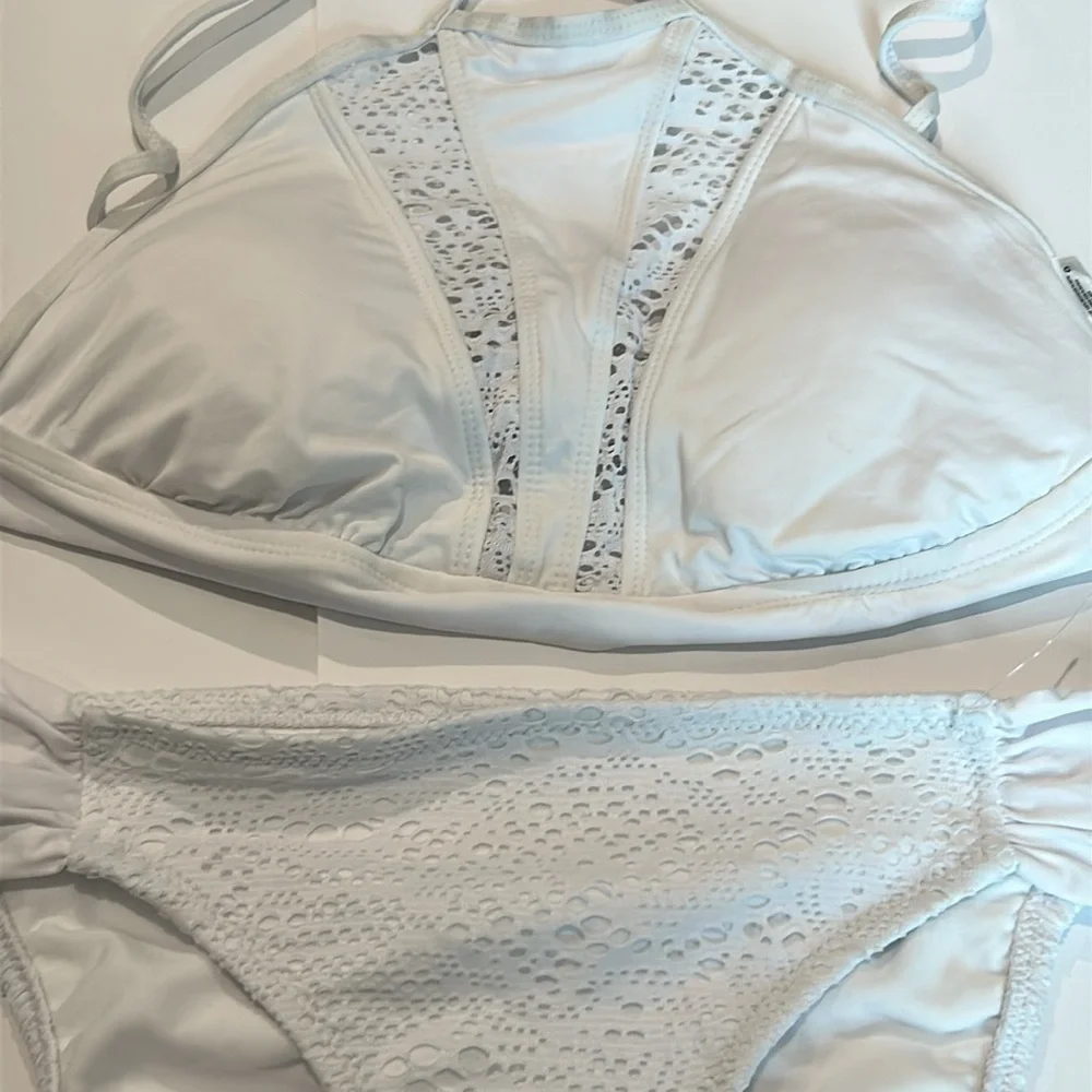 Mossimo white two piece bikini swim set size XL D/DD new
